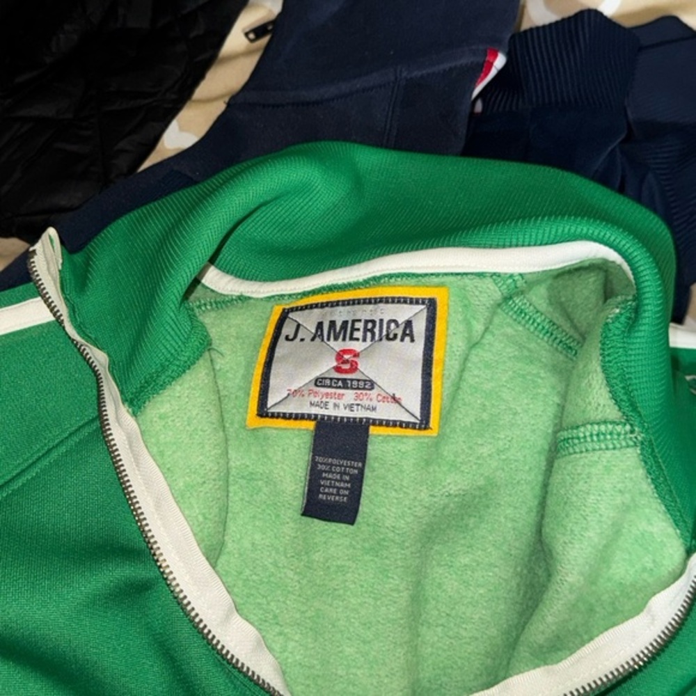 J. America I Men’s I Athletic Zip-Up I Varsity Jacket with White Stripes